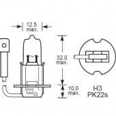 H3 PK22S: Halogen H3 PK22S base from £0.01 each